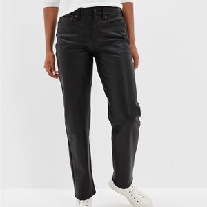 American Eagle Outfitters 90’s Vegan Black Leather Stretch Jeans